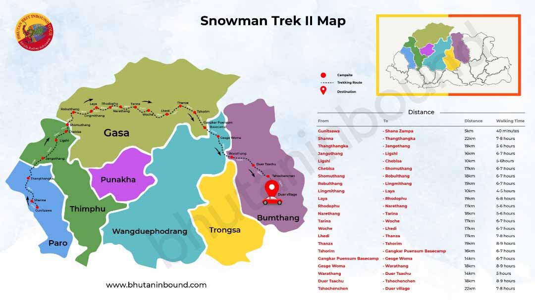Snowman Trek Map
